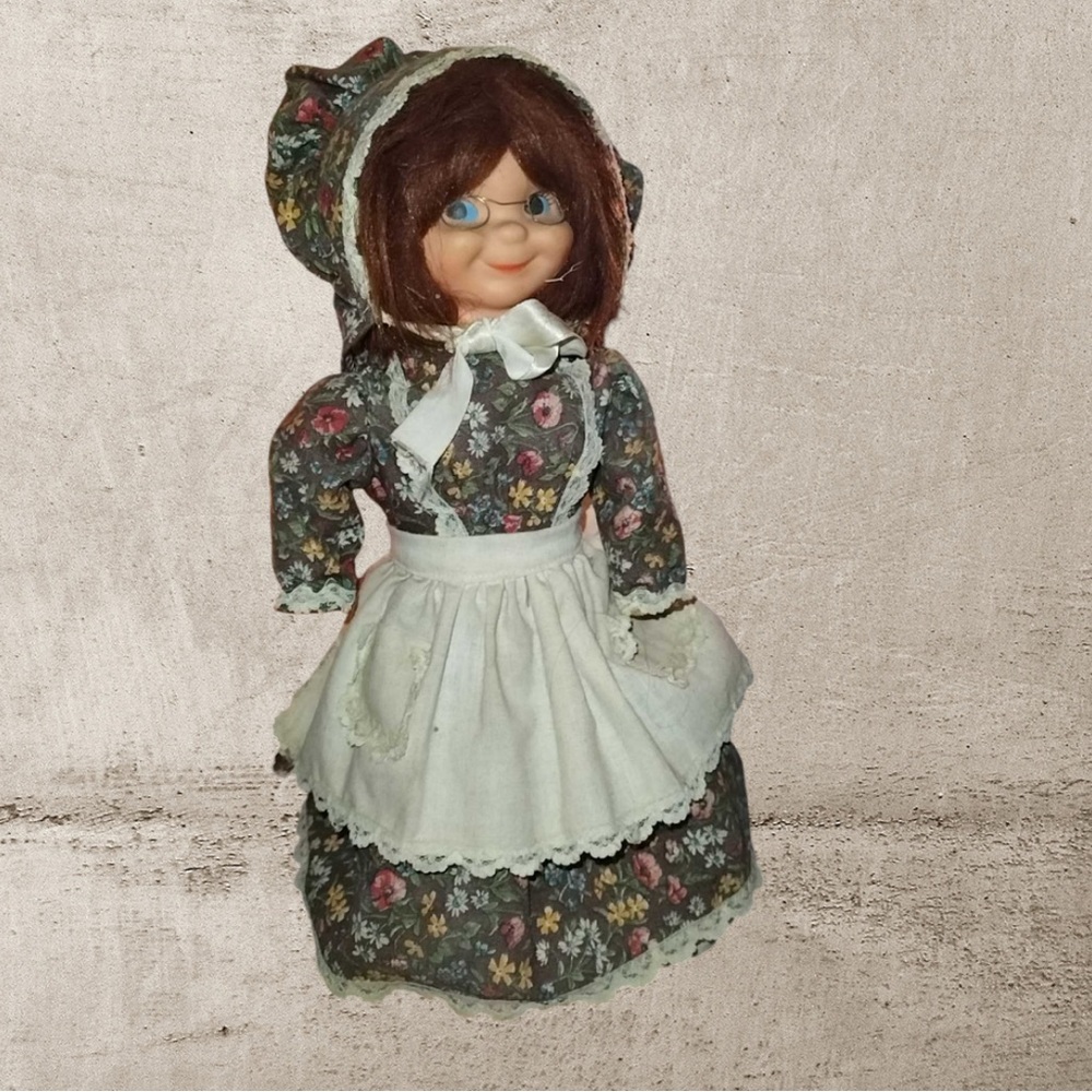 Vintage Handmade Soap Bottle Country Grandma Doll